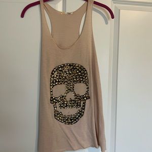 Bedazzled skull tank